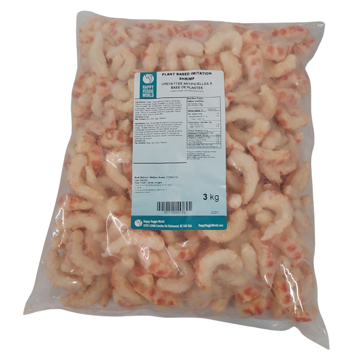 Wholesale - Happy Veggie World Food Service Shrimp (1 x 3kg)