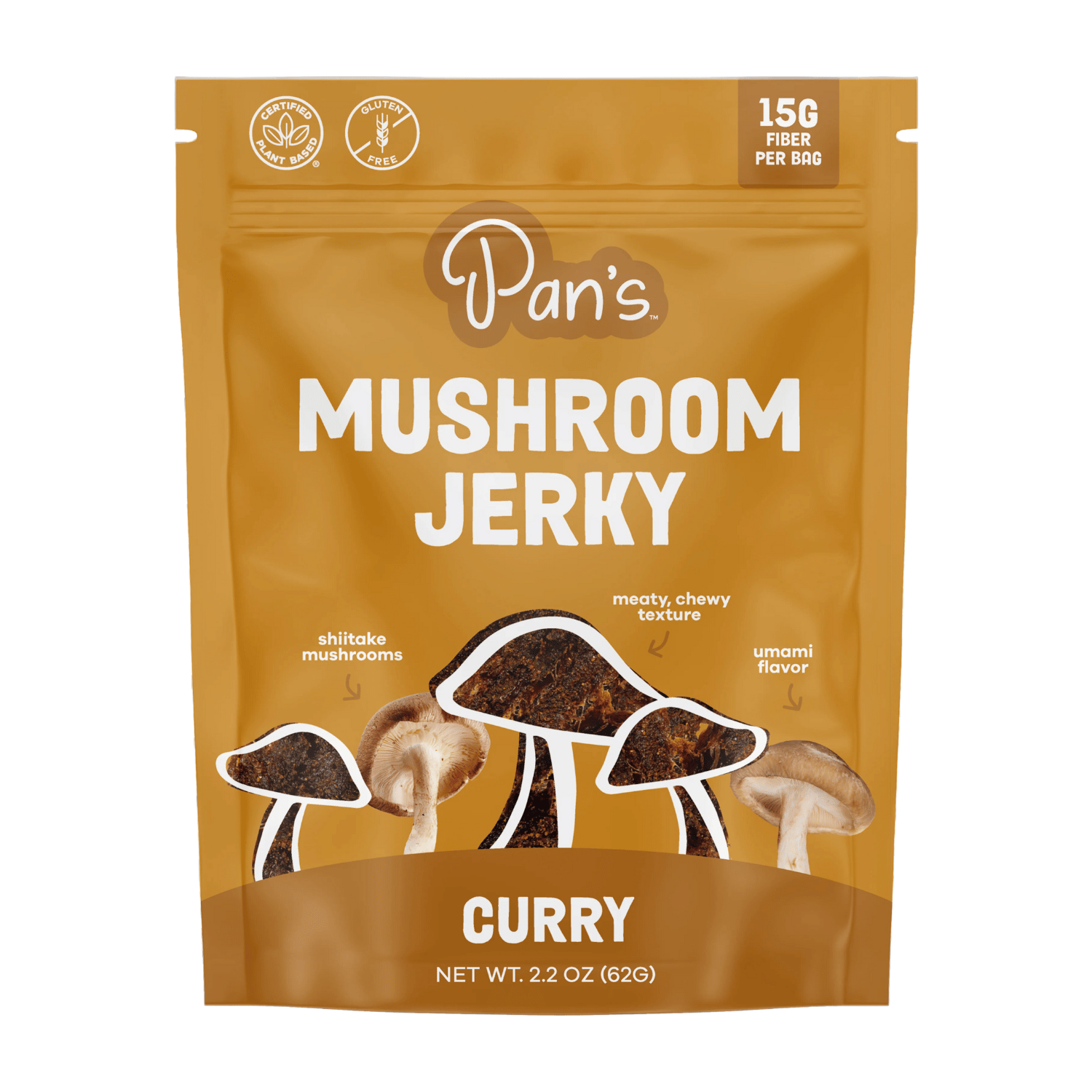 Wholesale - Pan's Curry Mushroom Jerky -(6 x 62g)