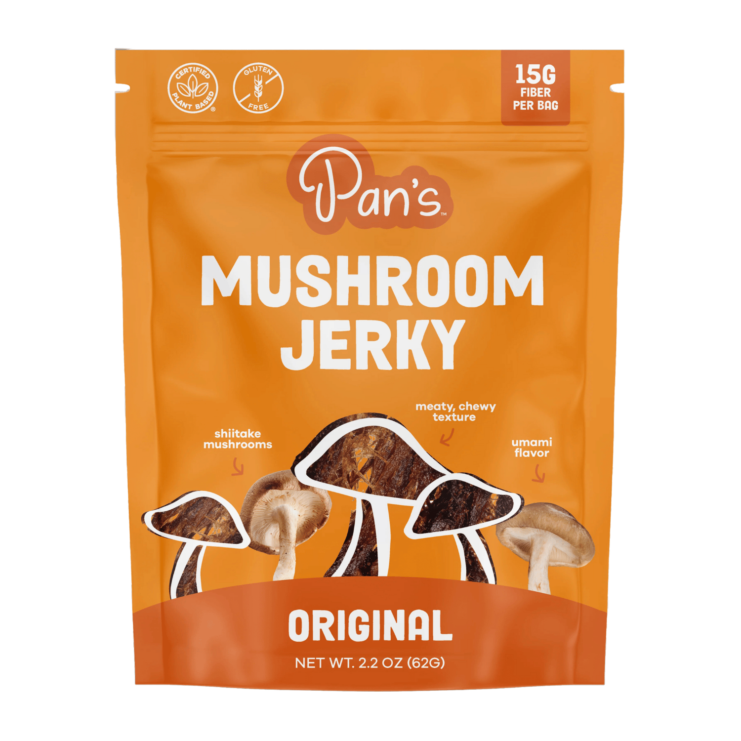 Wholesale - Pan's Original Mushroom Jerky -(6 x 62g)