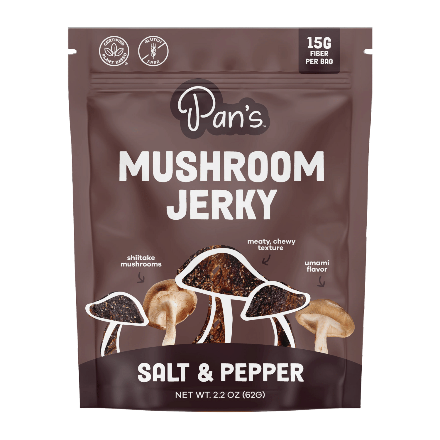 Wholesale - Pan's Salt & Pepper Mushroom Jerky - (6 x 62g)