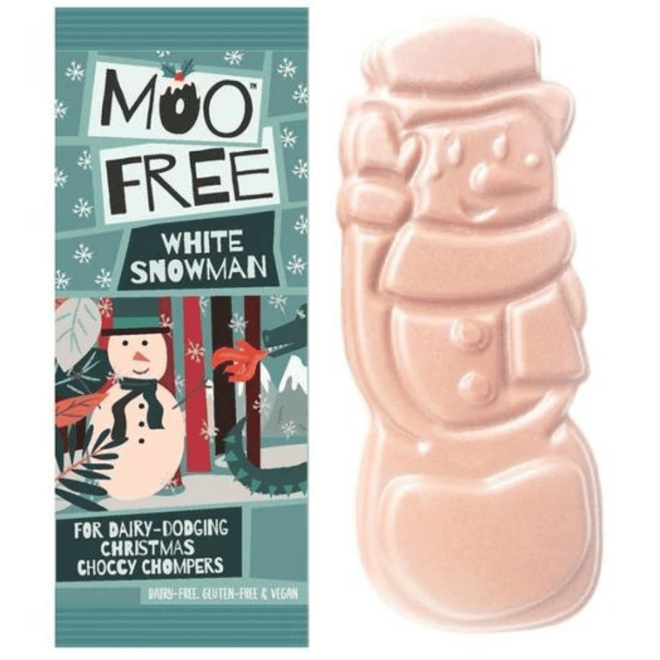 Wholesale - Moo Free Christmas White Chocolate Snowman Bar - (15 x 32g)