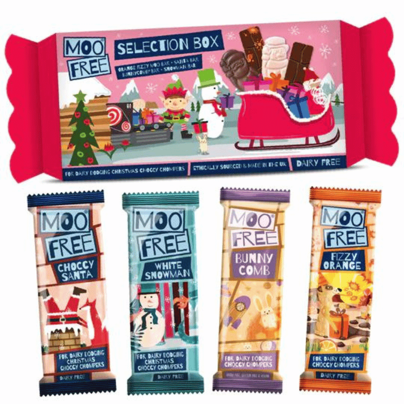 Wholesale -Moo Free Christmas Selection Box - (10 x 80g)